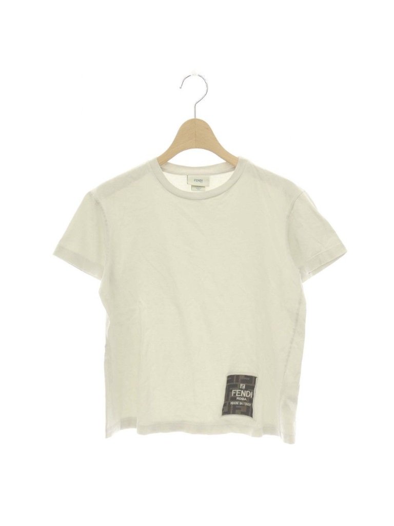 Fendi Logo Patch T-Shirt Short Sleeve Light Gray Do Gy